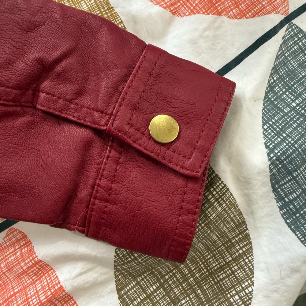 Baccini Deep Red Leather Jacket - Picture 10 of 10